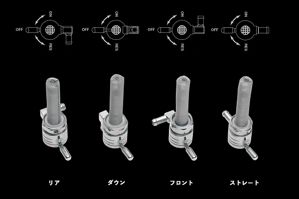 クリックスリックガスコック出口向き